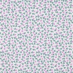Baumwollpopeline Bio~Organic Blumen - weiß