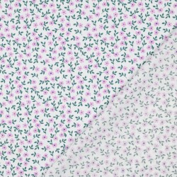 Baumwollpopeline Bio~Organic Blumen - weiß