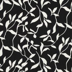 Viskosestoff LEAVES - schwarz