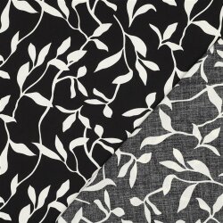 Viskosestoff LEAVES - schwarz
