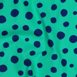 Feine Baumwollpopeline GEOMETRICS - dunkelblau/ PETROL