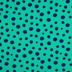 Feine Baumwollpopeline GEOMETRICS - dunkelblau/ PETROL
