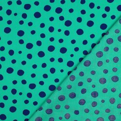 Feine Baumwollpopeline GEOMETRICS - dunkelblau/ PETROL