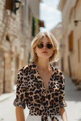 Viskosestoff Digital Tiere SKIN - BROWN