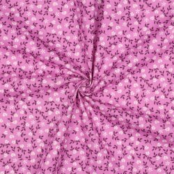 Baumwollpopeline Bio~Organic Blumen - PURPLE