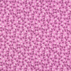 Baumwollpopeline Bio~Organic Blumen - PURPLE