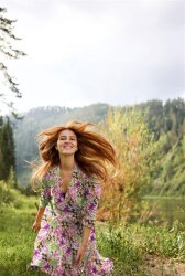 Viskose Lenzing 100% EcoVera™ Digital Blumen und Kakteen - hellpink