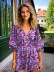 Viskose Lenzing 100% EcoVera™ Digital Blumen - pfirsich