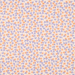 Baumwollpopeline Bio~Organic Blumen - pfirsich