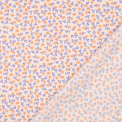 Baumwollpopeline Bio~Organic Blumen - pfirsich