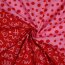 Feine Baumwollpopeline GEOMETRICS - RED/ PINK