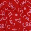 Feine Baumwollpopeline GEOMETRICS - RED/ PINK