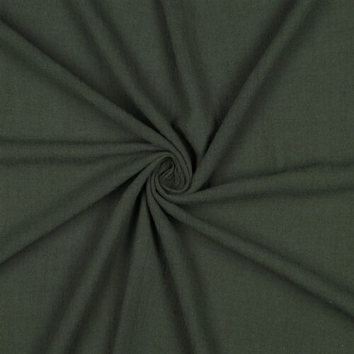 Baumwollstoff Slub vorgewaschen - dunkeloliv