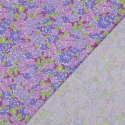 Viskosestoff Digital Blumen - PURPLE