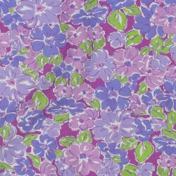 Viskosestoff Digital Blumen - PURPLE