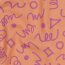 Feine Baumwollpopeline GEOMETRICS - PEACH/ PURPLE