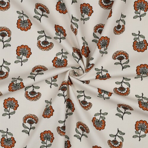 Canvas Blumenregen - creme/orange