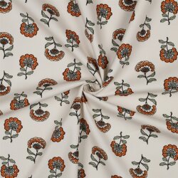 Canvas Blumenregen - creme/orange
