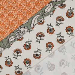 Canvas Blumenregen - creme/orange