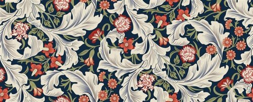 Interieurstoff Panama Blumen - dunkelblau