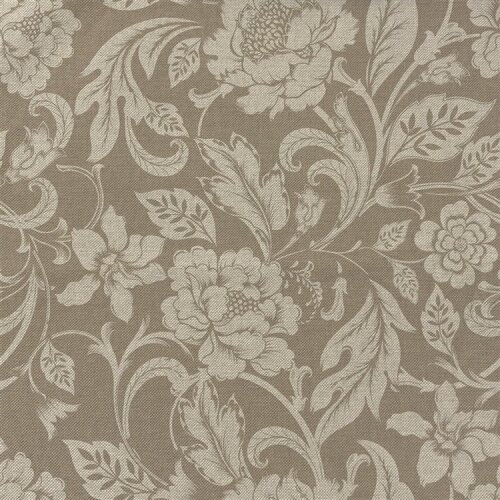 Interieurstoff Leinen-Optik Blumenranken - beige