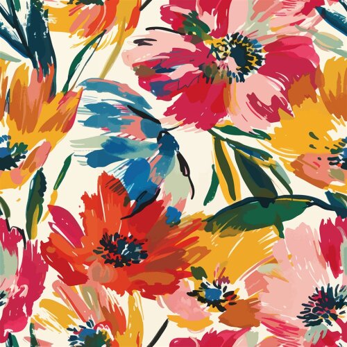 Interieurstoff  Digital Panama Blumen