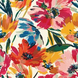 Interieurstoff  Digital Panama Blumen