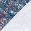 Polyester Satin bunte Kleckse - stahlblau