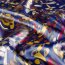 Polyester Satin bunte Kleckse - dunkelblau