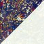 Polyester Satin bunte Kleckse - dunkelblau
