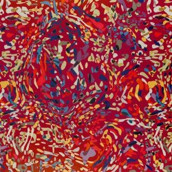 Polyester Satin bunte Kleckse - dunkelrot