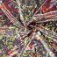 Polyester Satin bunte Kleckse - stahlgrau