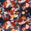 Polyester Satin bunte Kunst - dunkelblau