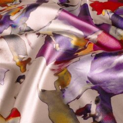 Polyester Satin bunte Kunst - hellaltrosa