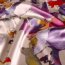 Polyester Satin bunte Kunst - hellaltrosa