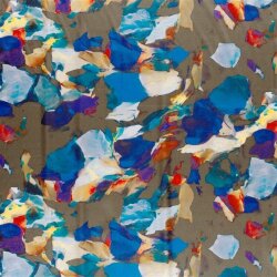 Polyester Satin bunte Kunst - kaltbraun