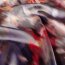 Polyester Satin verschwommene Kunst - tiefrot