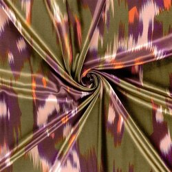 Polyester Satin große Farbtupfen - kaltbraun