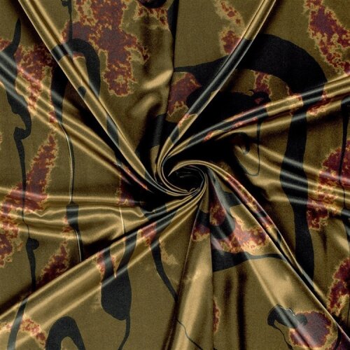 Polyester Satin Kunst - kaltbraun