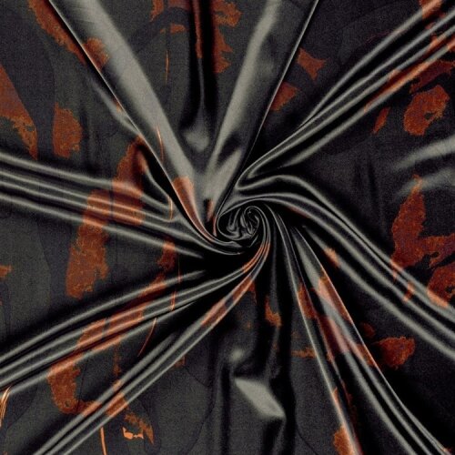 Polyester Satin Kunst - schwarz