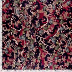 Polyester Satin bunte Tierfellkunst - dunkelrot