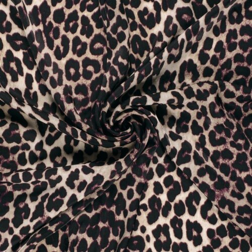 Polyester Satin Samt LEOPARD
