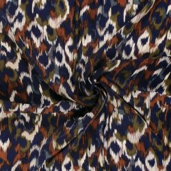 Polyester Satin Samt verschwommene Kreise - dunkelblau