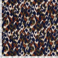Polyester Satin Samt verschwommene Kreise - dunkelblau