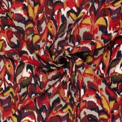 Polyester Satin Samt abstrakte Blätterranken -...