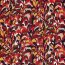Polyester Satin Samt abstrakte Blätterranken - dunkelrot