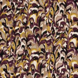 Polyester Satin Samt abstrakte Blätterranken - lila