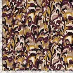 Polyester Satin Samt abstrakte Blätterranken - lila
