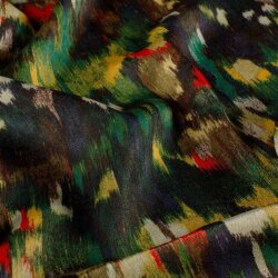 Polyester Satin Samt bunte Kunst - stahlblau