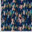 Polyester Satin Samt bunte Streifenkunst - stahlblau